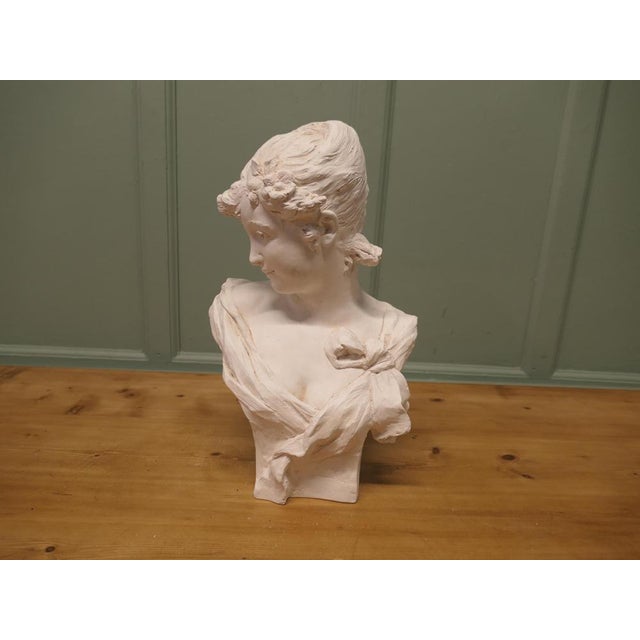 1940s Art Nouveau Bust of a Lady after Alfred Foretay, 1940 For Sale - Image 5 of 8