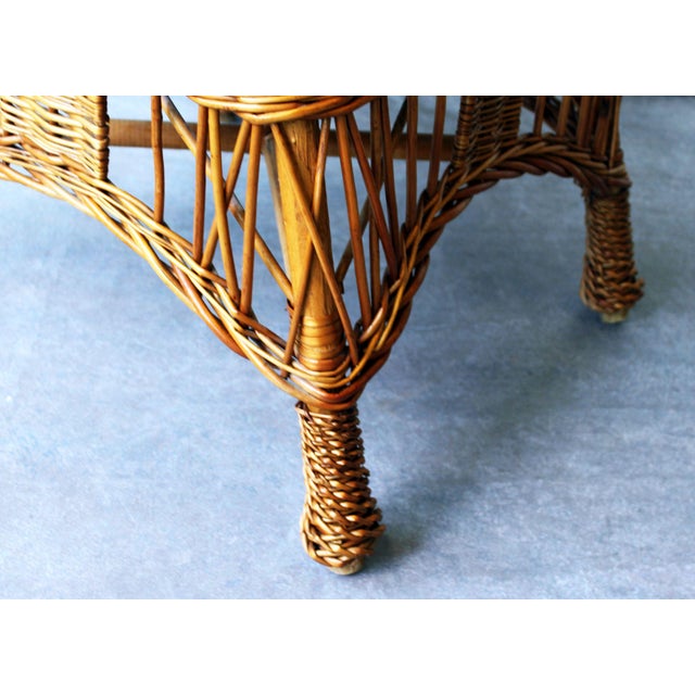 Vintage Armchair in Woven Rattan For Sale - Image 9 of 10