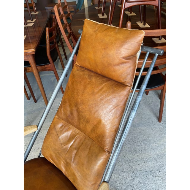 Accent Chair in Tan Leather For Sale - Image 4 of 18