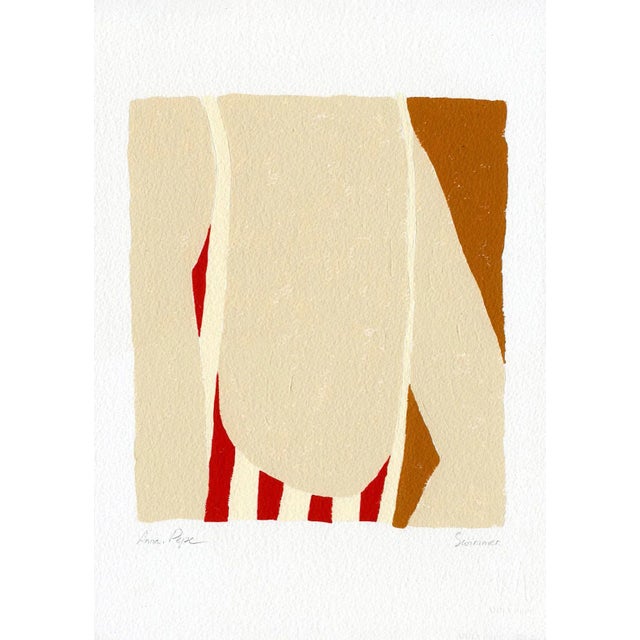 2020s "Swimmer" Contemporary Minimalist Abstract Gouache Painting For Sale - Image 5 of 5
