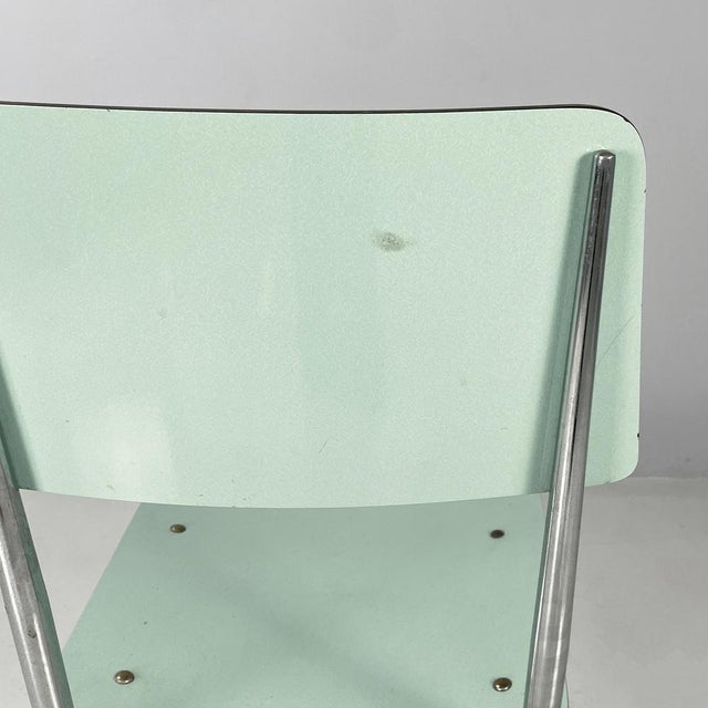 Aqua Mid-Century Italian Modern Chairs in Aqua Green Formica and Metal, 1960s, Set of 4 For Sale - Image 8 of 18