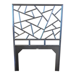 McGuire Style Twin Black Headboard, David Francis Furniture For Sale