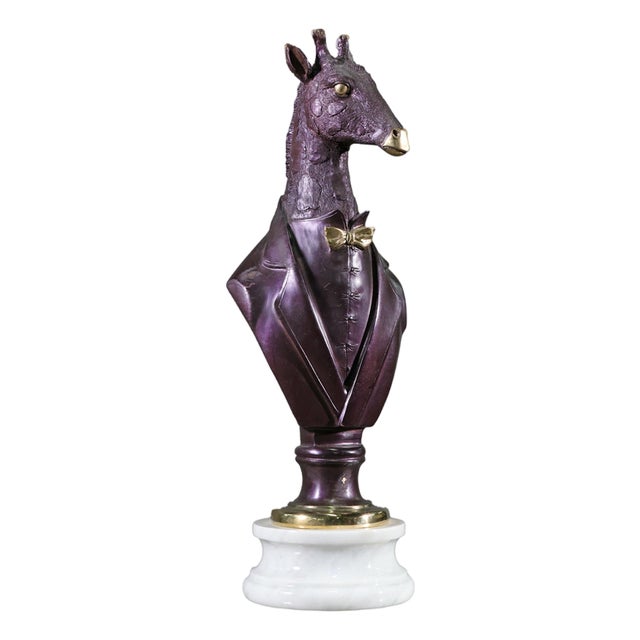 Bust of Giraffe, Bronze For Sale