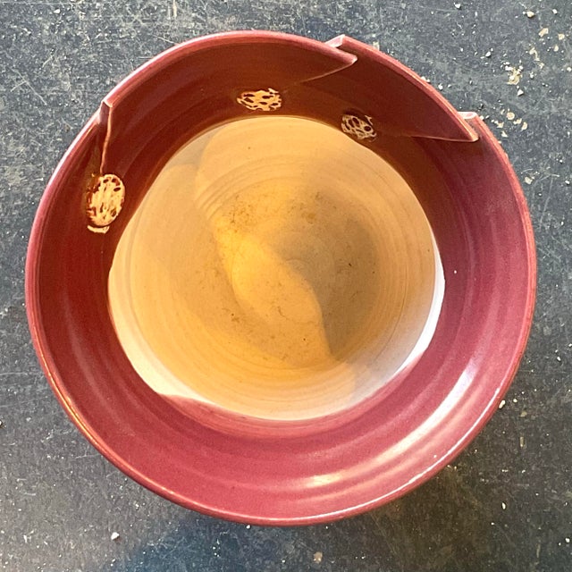 Vintage Original Studio Pottery Pleated Vase For Sale In West Palm - Image 6 of 12