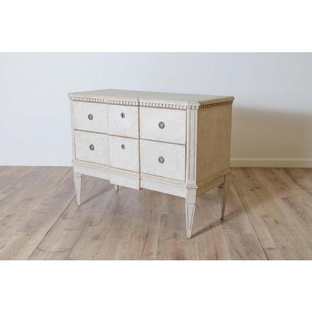 Mid 20th Century Mid 20th Century Pair of Swedish Gustavian Style Chests of Drawers For Sale - Image 5 of 8
