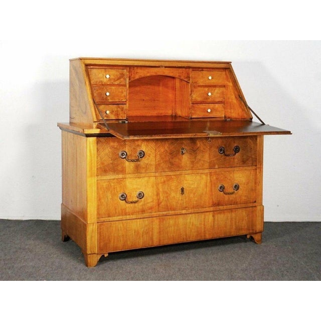 Biedermeier Walnut Folding Secretaire For Sale - Image 4 of 18