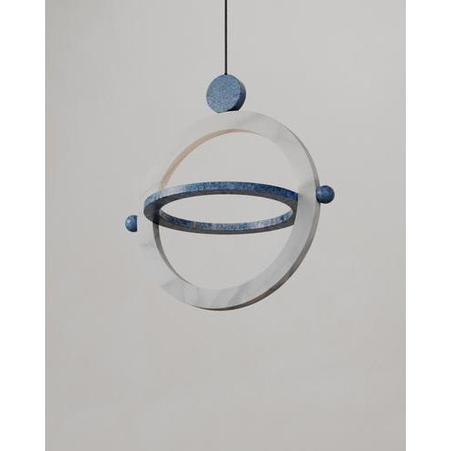 Black Marble and Stone Ring-Shaped Gaïa Lamp by Esther Knopfler For Sale - Image 14 of 16