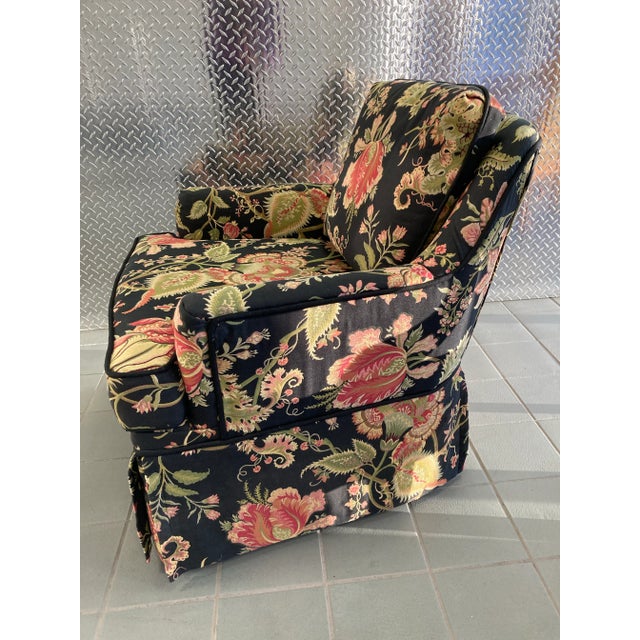 Mid 20th Century Mid-20th Century Cottage Core Floral Club Chair For Sale - Image 5 of 6