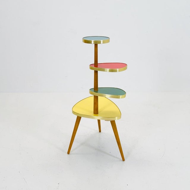 Wood Large Mid-Century Minimalist Plant Stand, Germany, 1950s For Sale - Image 7 of 11