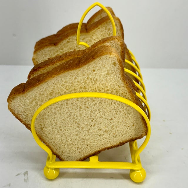 Yellow 1920s Sunshine Yellow Silver Plated Letter or Toast Stand For Sale - Image 8 of 9