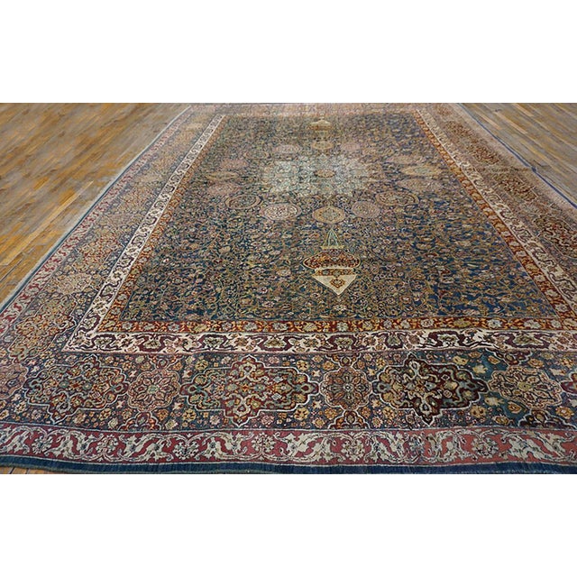 This beautiful Ardabil design antique late 19th century Indian Agra Gonbad rug is a stunning example of historic Indian...