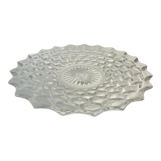 1950s Vintage Hollywood Regency Fostoria American Cube Design Cake Plate. For Sale