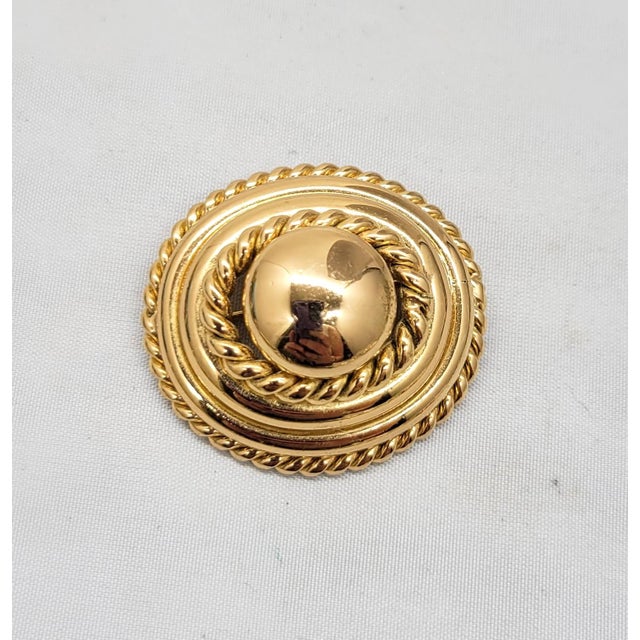 Vintage Signed Henkel & Grosse Goldtone Brooch, 1970 For Sale In Philadelphia - Image 6 of 7