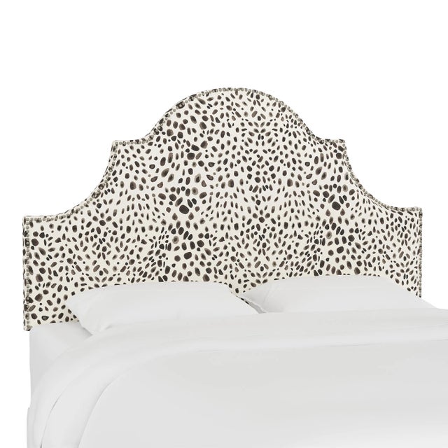 Halsted Headboard in Cream Gray Washed Cheetah, Twin For Sale