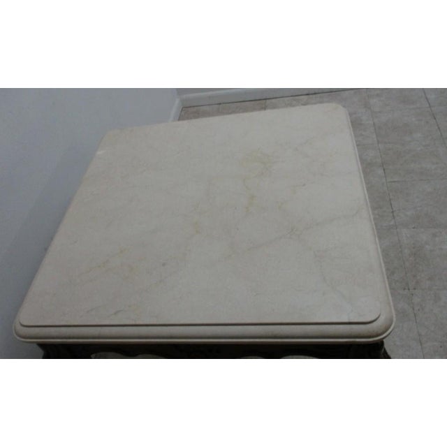 White 1980s Ralph Lauren Stone Top French Country Hoof End Table Night Stand For Sale - Image 8 of 12