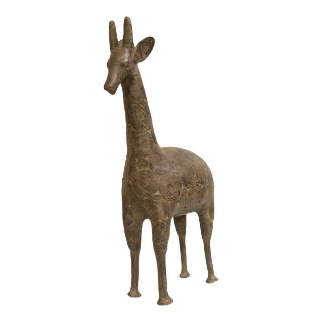 Vintage African Bronze Giraffe For Sale