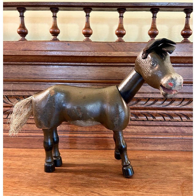 Wood 1900’s, Children’s Wooden Toy, Poseable, Schoenhut Circus Donkey For Sale - Image 7 of 7