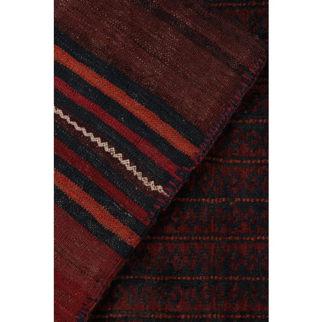 Textile Rug & Kilim’s Baluch Tribal Rug With Deep Red and Blue Geometric Patterns For Sale - Image 7 of 8