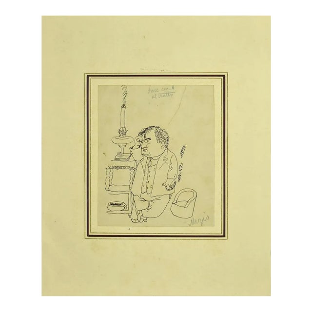 Figure - Original Pen on Paper by Alfredo Mezio - 1930 1930 For Sale