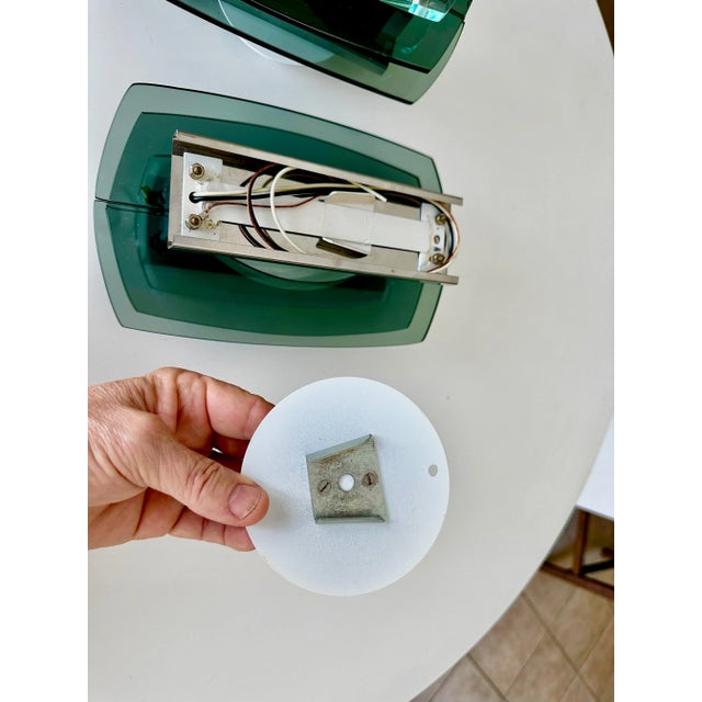 Pair of Fontana Arte Style Italian Sconces For Sale - Image 9 of 12