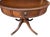 Wood Early 20th Century Regency Style Mahogany Drum Table With Tooled Leather Top & Lion Head Brass Pulls – Pedestal Base Library Table For Sale - Image 7 of 7