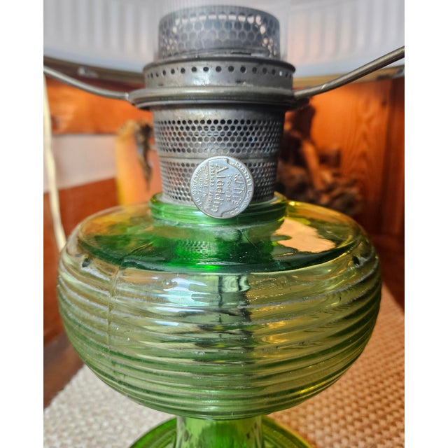 1920s Emerald Green Lincoln Drape Table Lamp Made by Bradley and Hubbard For Sale - Image 10 of 16