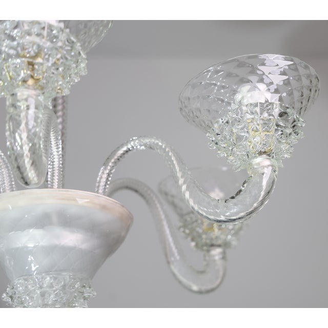 1950s 1950s 6 Light Rostrato Murano Glass Chandelier by Barovier & Toso For Sale - Image 5 of 15