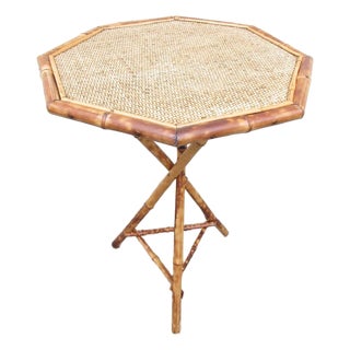 Antique English Tiger Bamboo Table For Sale
