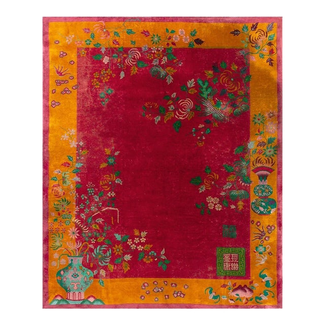 1920s Chinese Art Deco Carpet by Nichols Workshop ( 7'10" x 9'6" - 240 x 290 ) For Sale