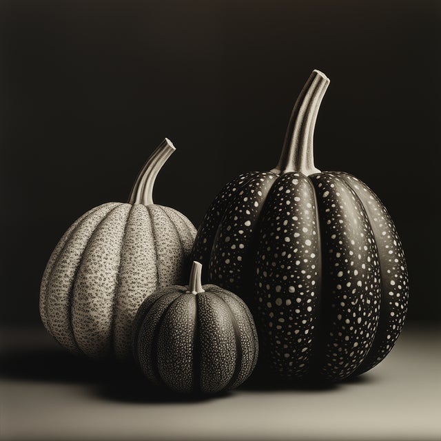 Contemporary Black & White Botanical Pumpkins No. 2 — Fine Art Photograph Print | Unframed For Sale - Image 3 of 4
