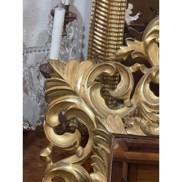 19th C. Italian Florentine Carved Giltwood Mirror For Sale In Dallas - Image 6 of 12