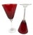 Vintage Elegant Ruby Red Fluted Wine Goblets With Crystal Clear Stems - A Pair For Sale In Birmingham - Image 6 of 12