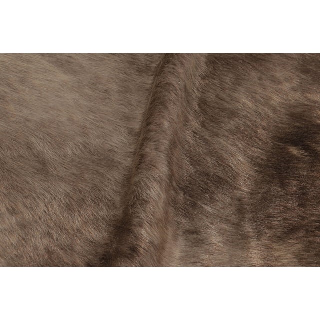Animal Skin Rug & Kilim’s Large Cowhide Rug in Sheen Beige and Brown Tones For Sale - Image 7 of 8