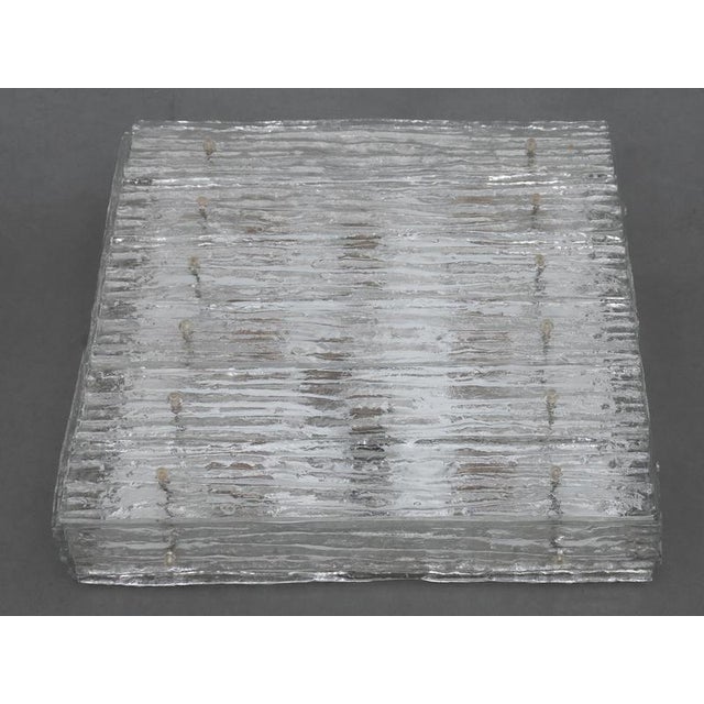 Large Square Iced Textured Glass Flush Mount from Kalmar, 1960s For Sale - Image 13 of 15