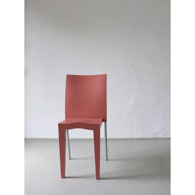 Coral Pink Miss Global Chairs by Philippe Starck, 1990s, Set of 4 For Sale - Image 3 of 11