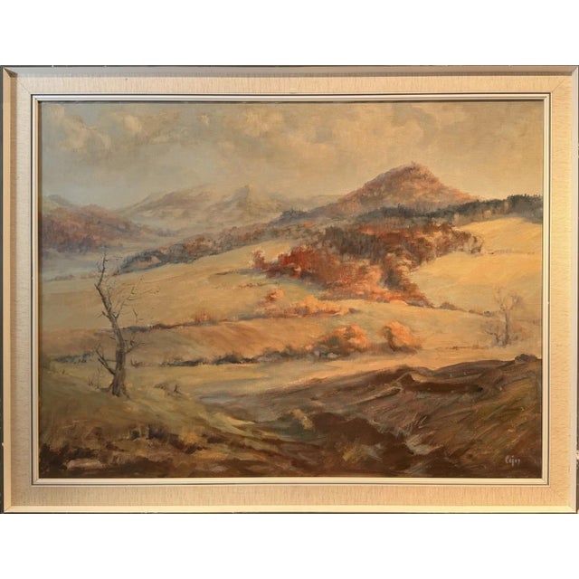 Oswald Haerdtl Oswald Pejas, Autumnal Rhön Landscape, Oil Painting on Canvas For Sale - Image 4 of 13