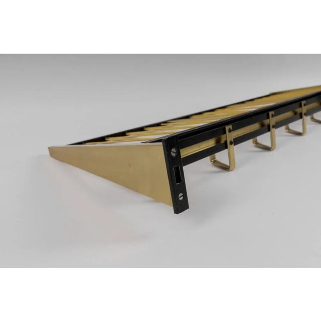 Metal Mid-Century Modern Brass Coat Rack, Austria, 1950s For Sale - Image 7 of 8