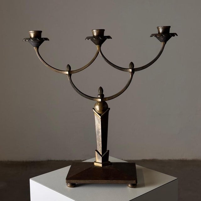Secessionist Four-Candle Candelabra, Vienna, 1900s For Sale - Image 3 of 18