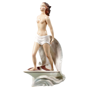 Verso la Vita Figurine in Glazed Porcelain by Le Bertetti, Italy, 1930s