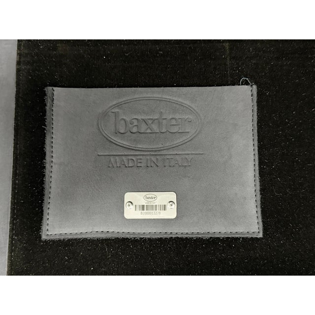 Three Piece "Piaf" Sectional Sofa Made in Italy by Baxter, Dark Blue Leather For Sale - Image 15 of 18