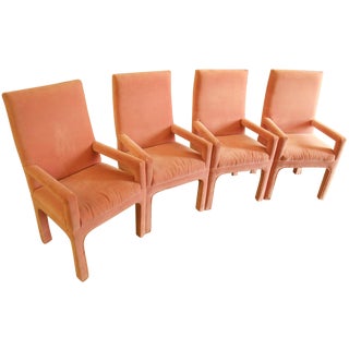 Parsons Dining Chairs in Desert Rose Velvet - Set of 4 For Sale
