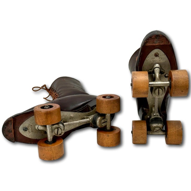 Original Pair of Authentic Vintage Mid 1900s American Women's Roller Skates - for Decoration For Sale In Boston - Image 6 of 12