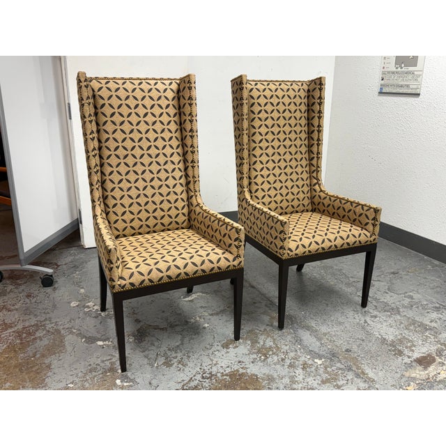 French Artistic Frame Marcel Chairs + Henry Calvin Fabric, Pair For Sale - Image 3 of 12