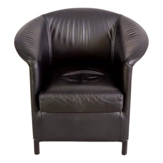 Aura Armchair in Black Leather by Paolo Piva for Wittmann For Sale