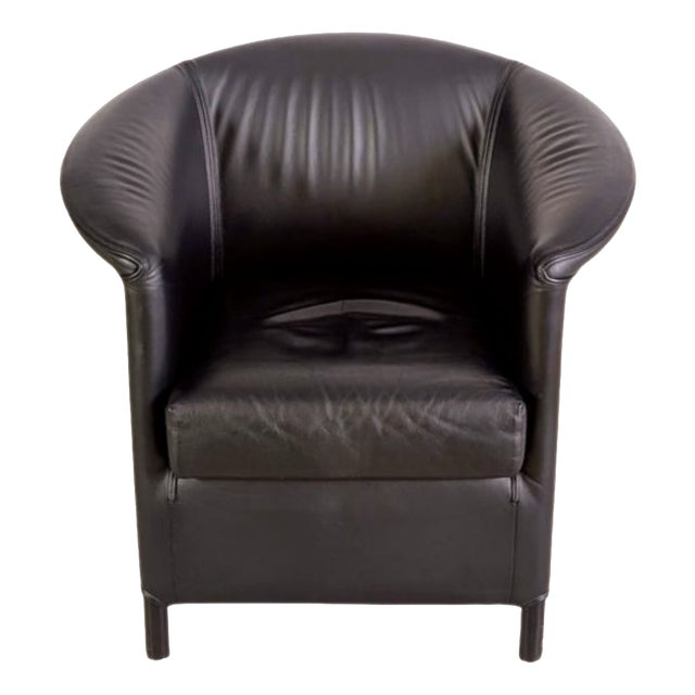 Aura Armchair in Black Leather by Paolo Piva for Wittmann For Sale