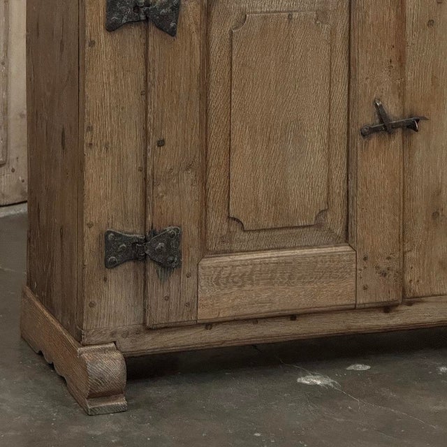 Rustic European 18th Century Dutch Rustic Oak Buffet ~ Credenza With Wrought Iron For Sale - Image 3 of 18