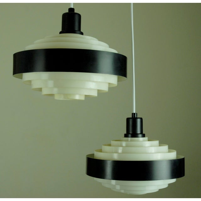 Wesselpendel pendant lamps by louis poulsen, denmark, 1967 — set of two (super rare) an exceptionally rare set of...