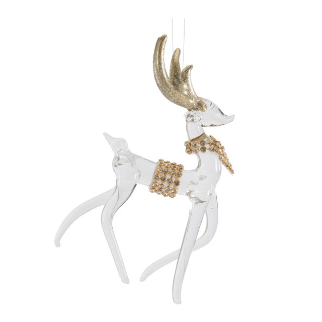 Contemporary Glass Deer Ornaments (Set of 6) For Sale - Image 3 of 5