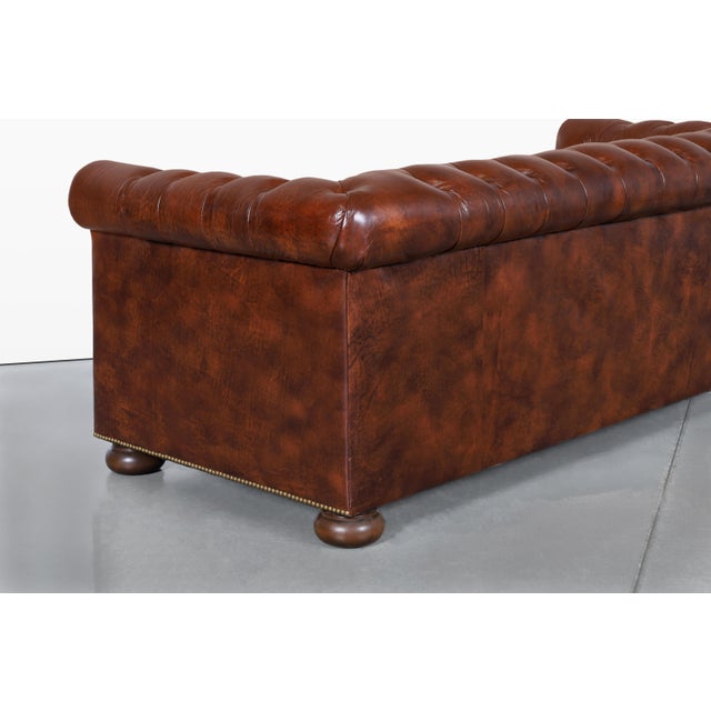 Vintage Brown Leather Chesterfield Sofa For Sale - Image 12 of 13