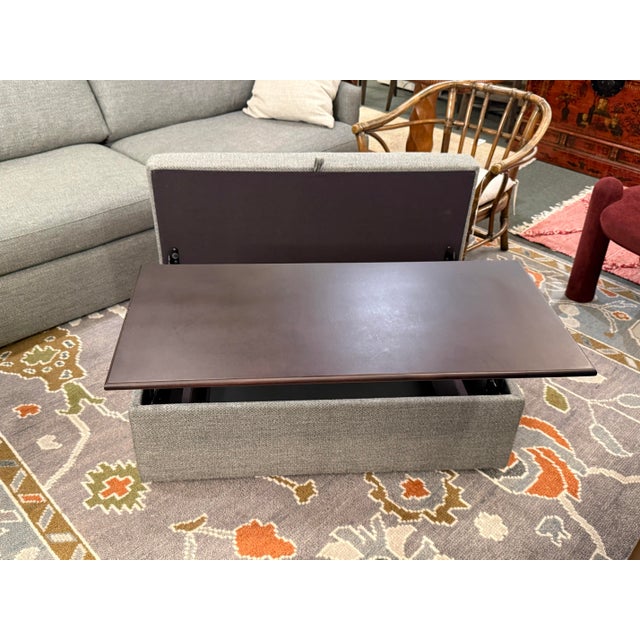 Crate & Barrel Storage Ottoman For Sale - Image 9 of 11